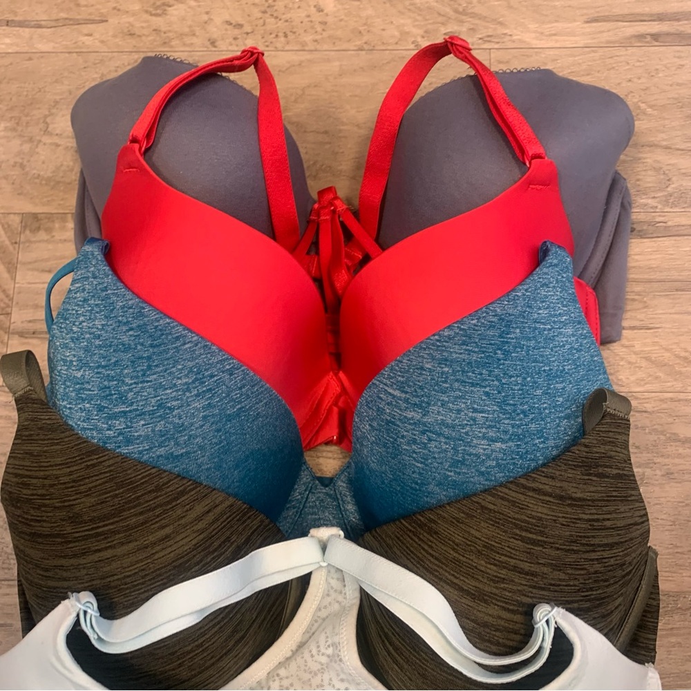 Victoria Secret Bundle 5 Variety Bras Lined Demi Uplift Semi Racerback - Picture 2 of 11